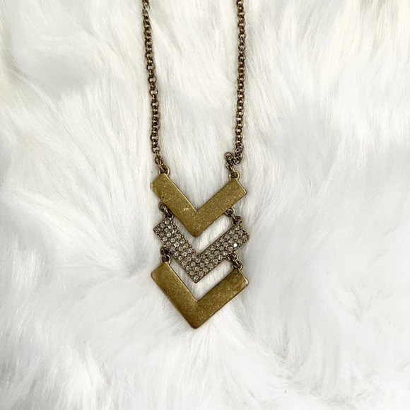 J Crew Gold Arrow Necklace